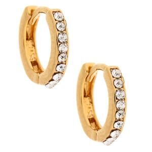 18kt Gold Plated 10MM Embellished Hoop Earrings